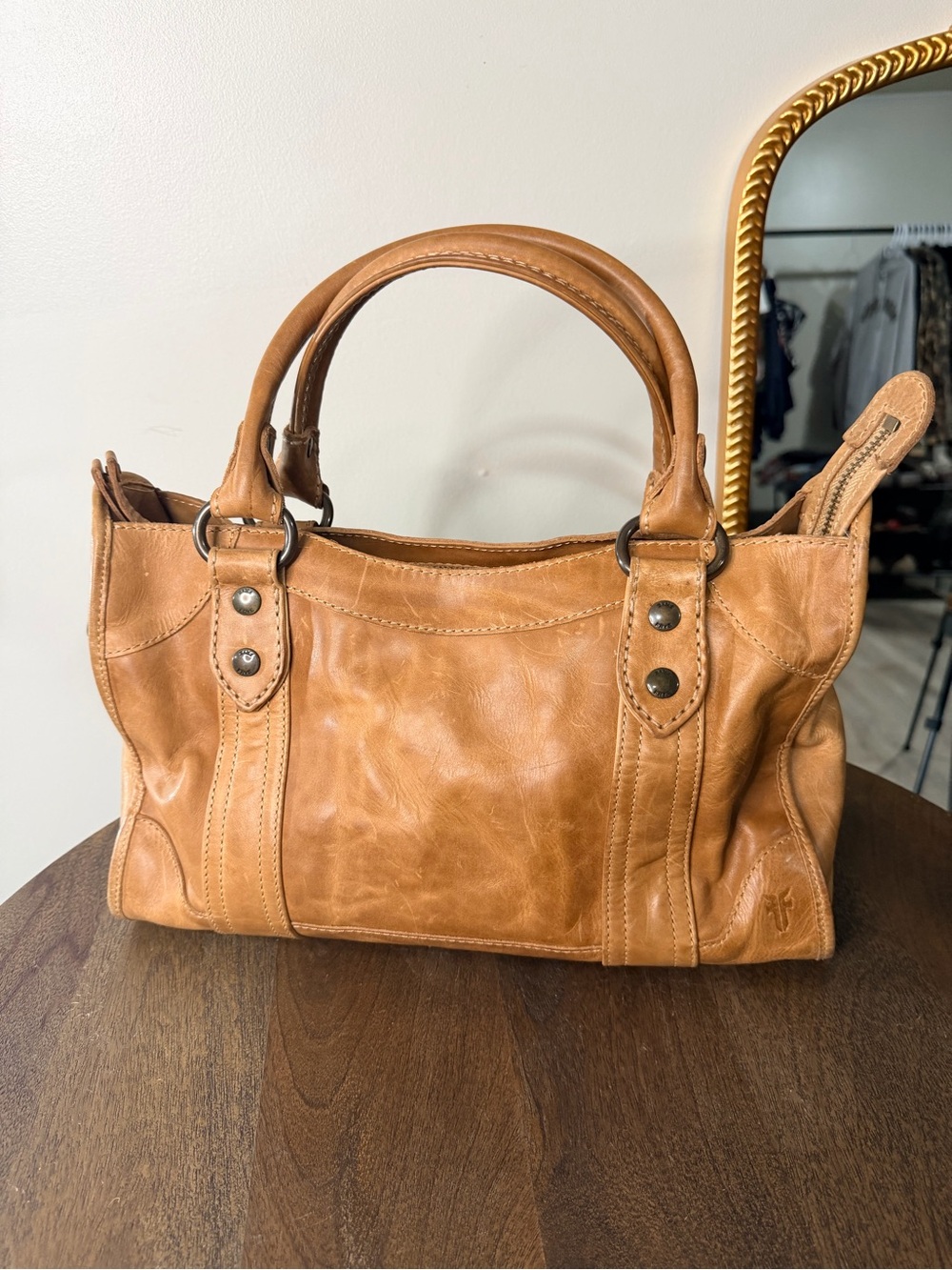 Frye Melissa Leather Satchel in Tan - Picture 10 of 10